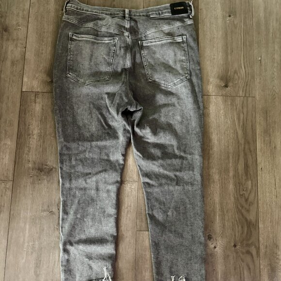 Express Super High Rise Skinny Jeans | Size 16 Short | Distressed Gray - Picture 5 of 8